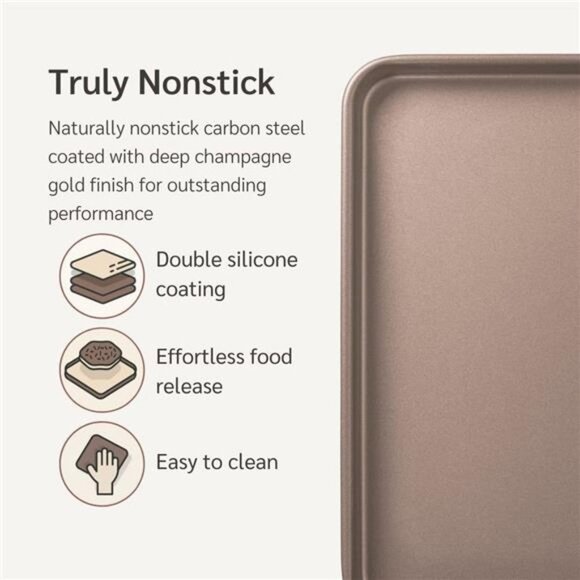 Premium Extra Thick 18-inch Half Baking Sheet Nonstick | Non-toxic Sheet Pan - Picture 2 of 6